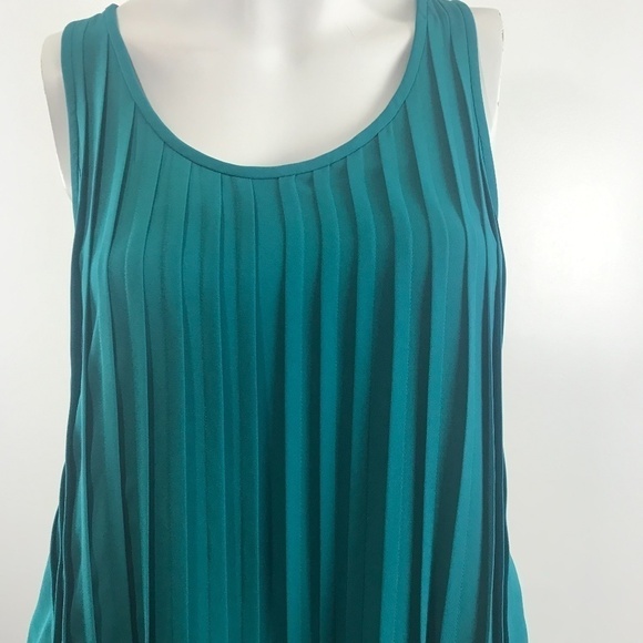 Aritzia Babaton Ilja Pleated Green/Blue Dress - Picture 2 of 7